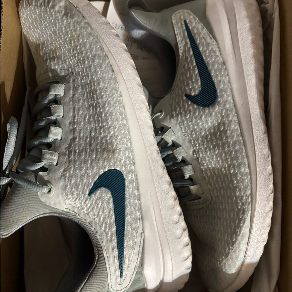 Nike Gray and Teal Athletic Shoes